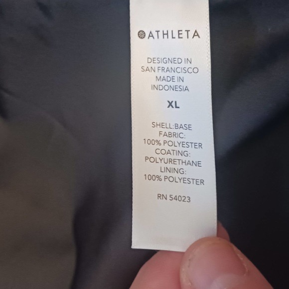 Athleta Sutro Jacket Women's Black Size XL Hooded Full Zip Raincoat Lightweight - Picture 9 of 13